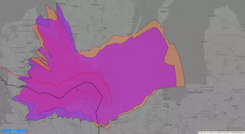 Offshore area radio coverage prediction